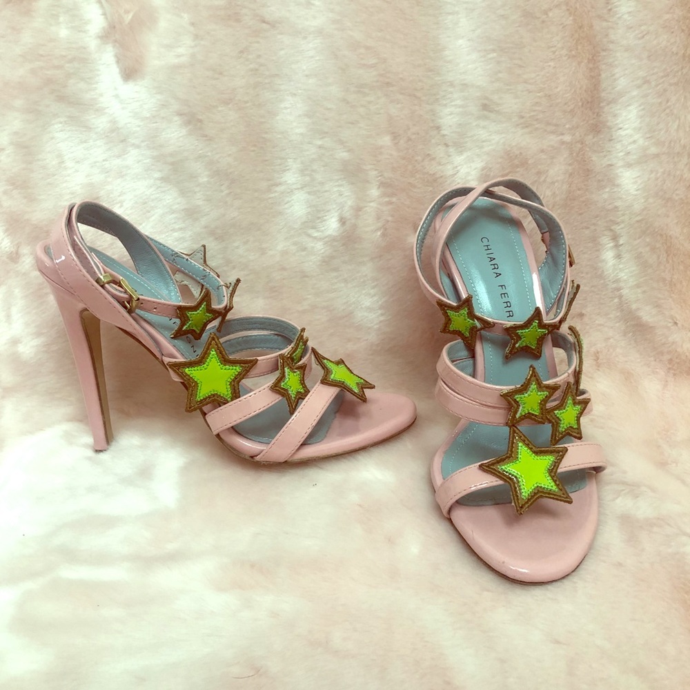 Chiara Ferragni RARE Pink Star strappy Heel Sandal